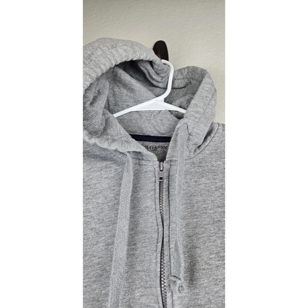 US Polo Assn Men's Small Heather Gray Hooded Jacket Zip Up Hoodie
